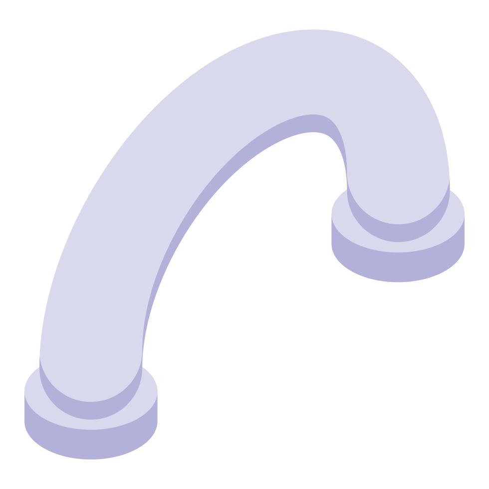 Curved home pipe icon, isometric style vector