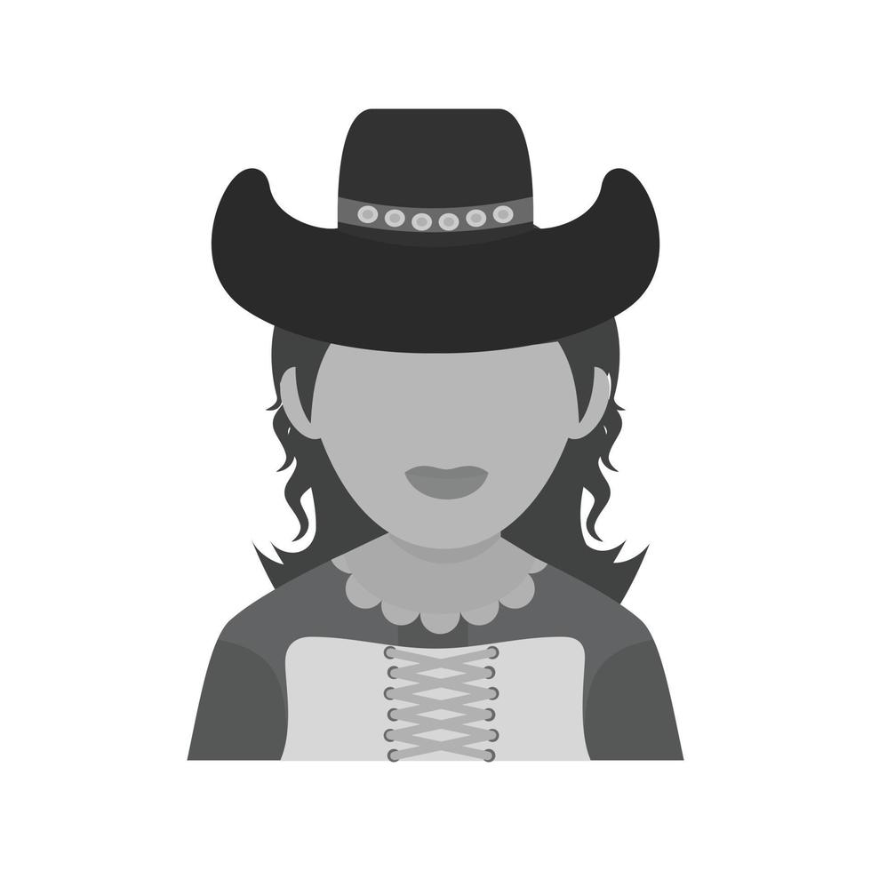 Woman Flat Greyscale Icon vector