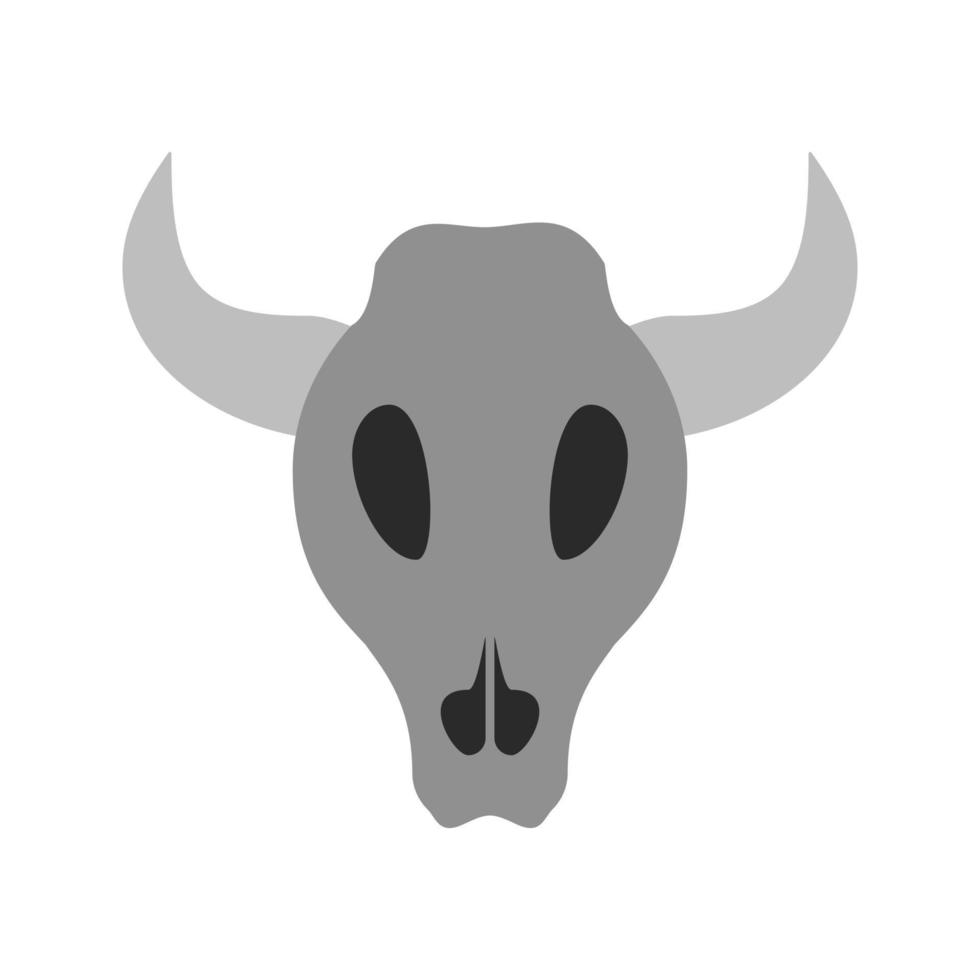 Bull Horns Flat Greyscale Icon vector