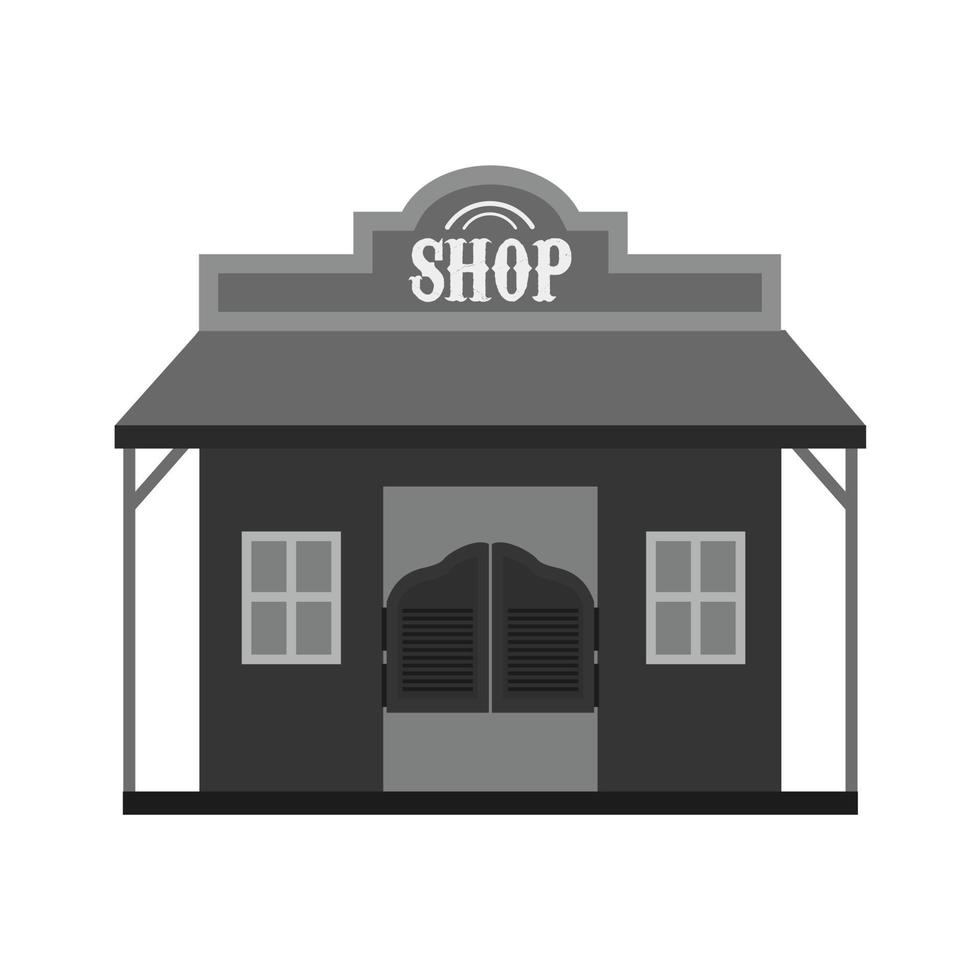 Shop Flat Greyscale Icon vector