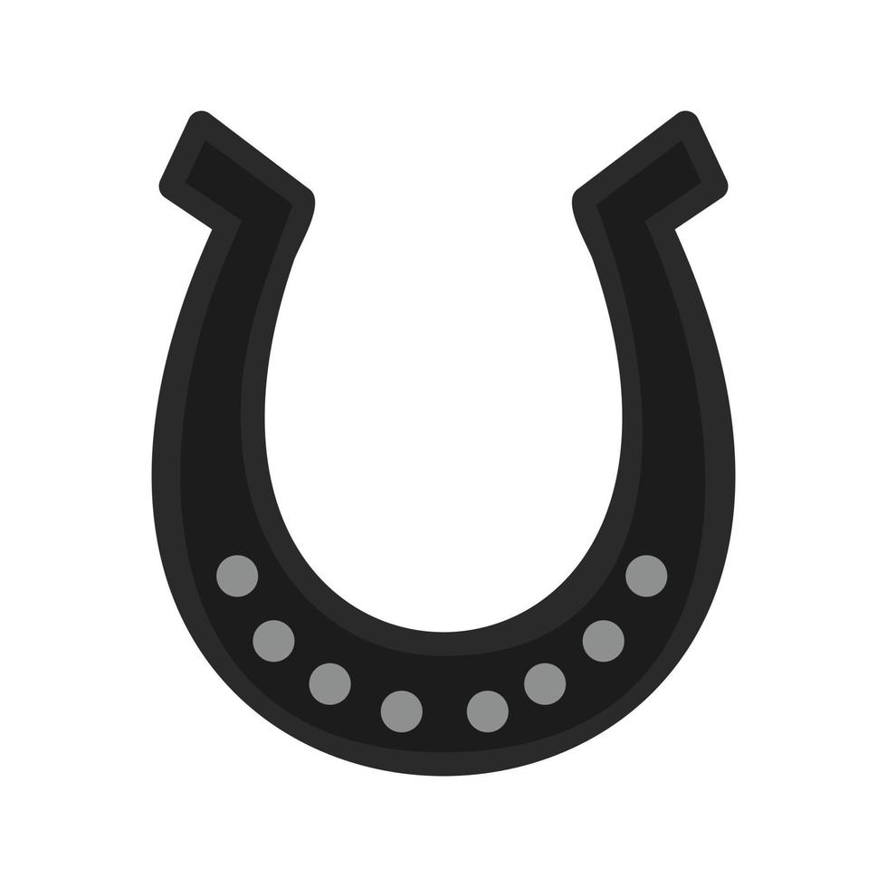 Horse Shoe Flat Greyscale Icon vector