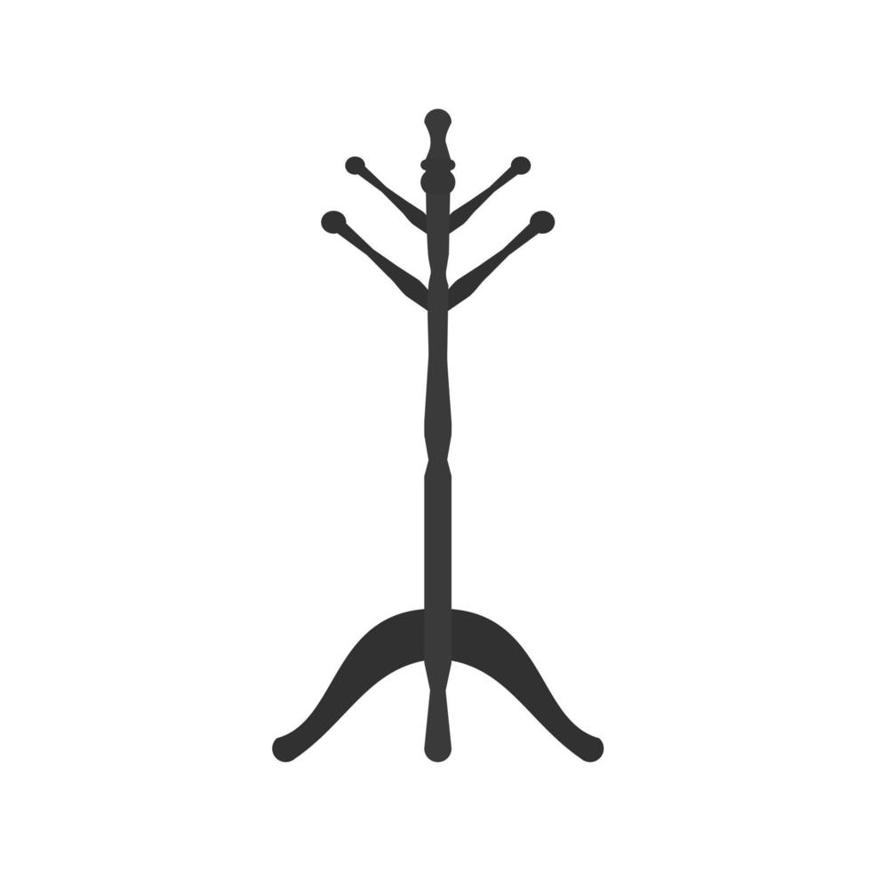 Coat Stand Flat Greyscale Icon vector