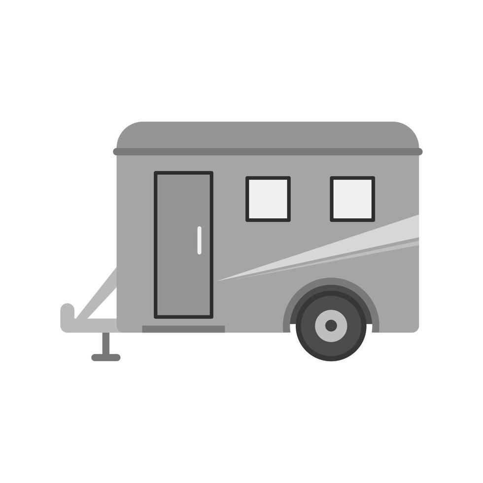 Trailer Flat Greyscale Icon vector