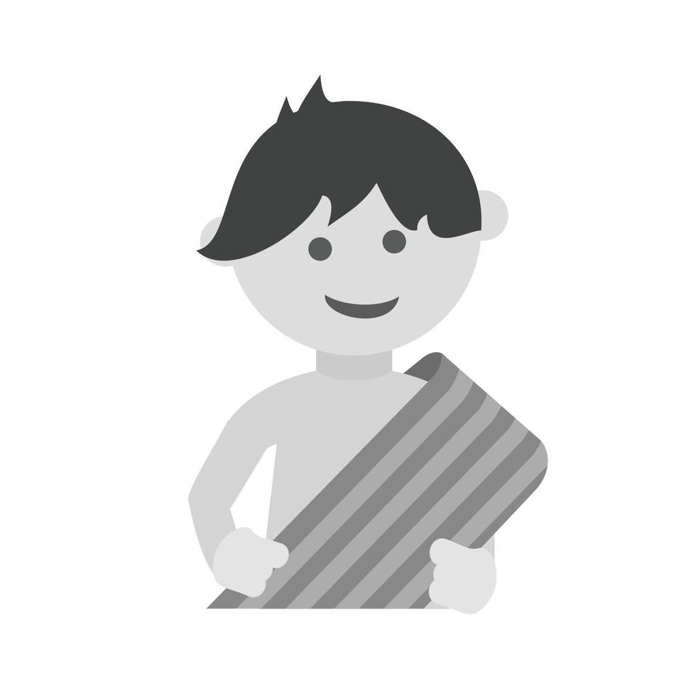 Using Towel Flat Greyscale Icon vector