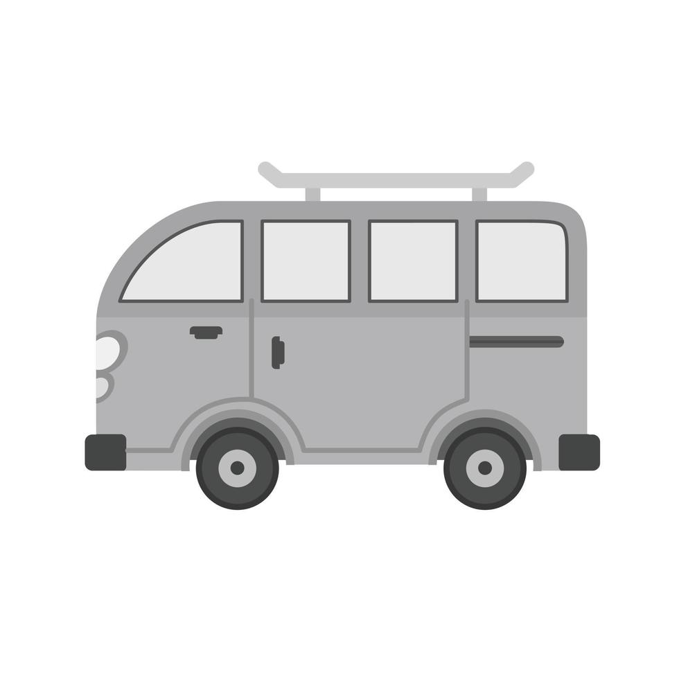 furgoneta plana icono en escala de grises vector