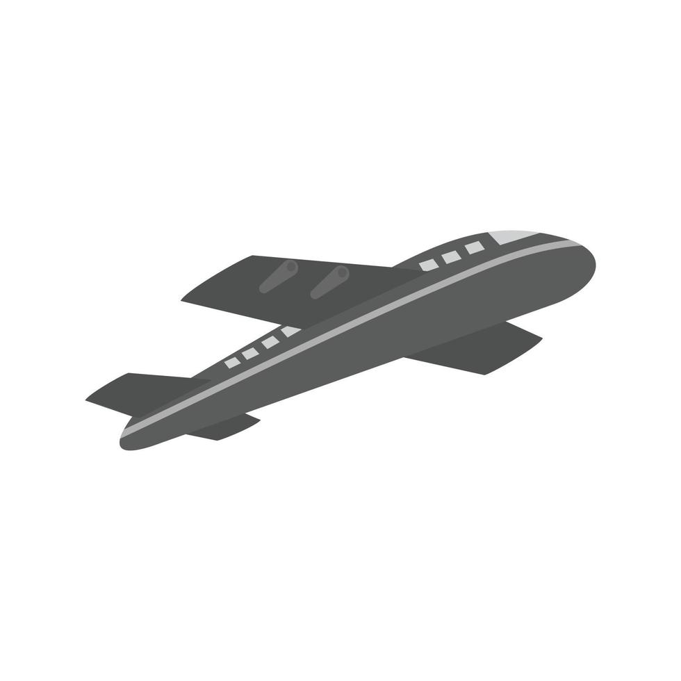 icono de vuelo plano en escala de grises vector