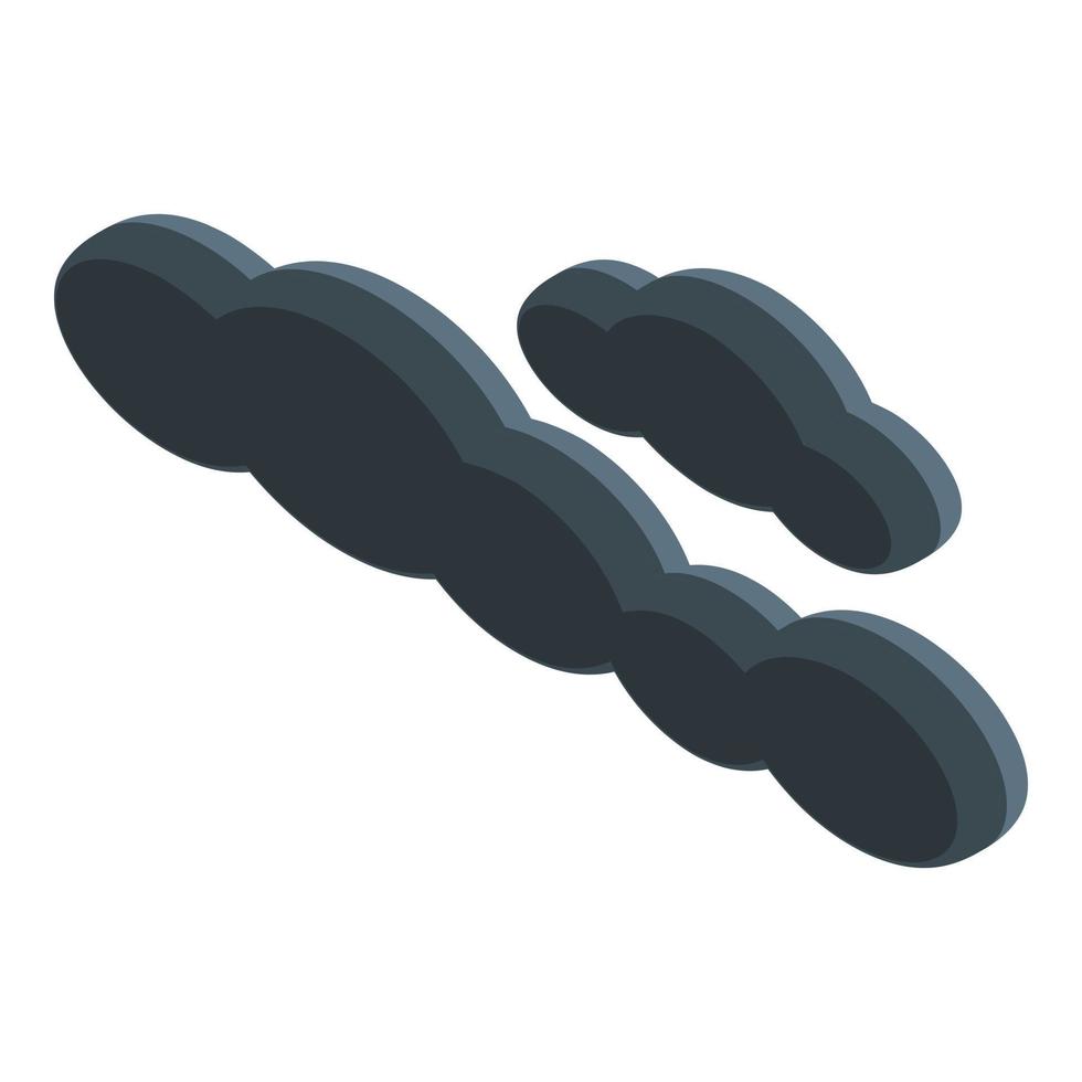 Cloudy dark weather icon, isometric style vector