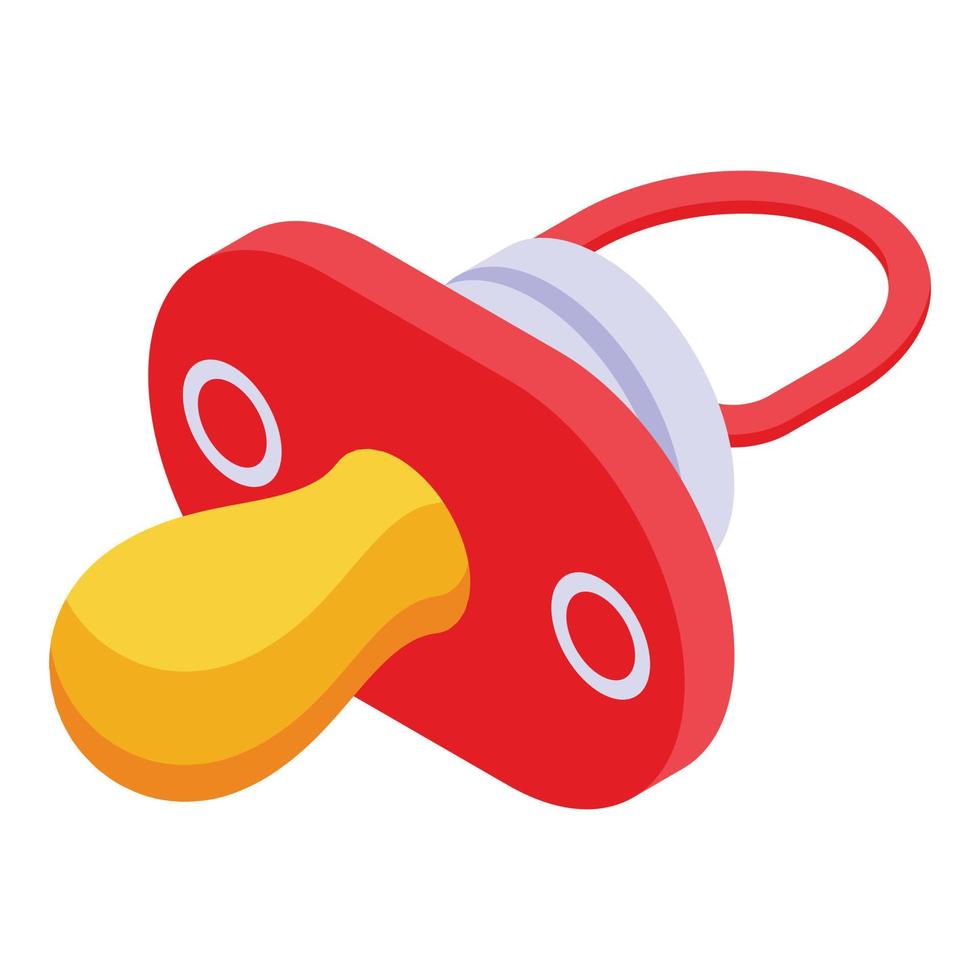 Baby nipple icon, isometric style vector