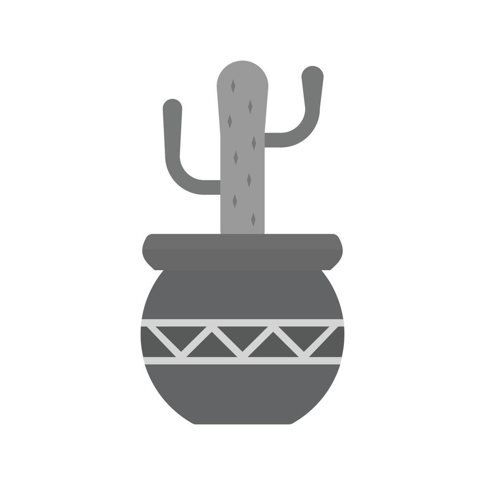 icono de planta plana en escala de grises vector