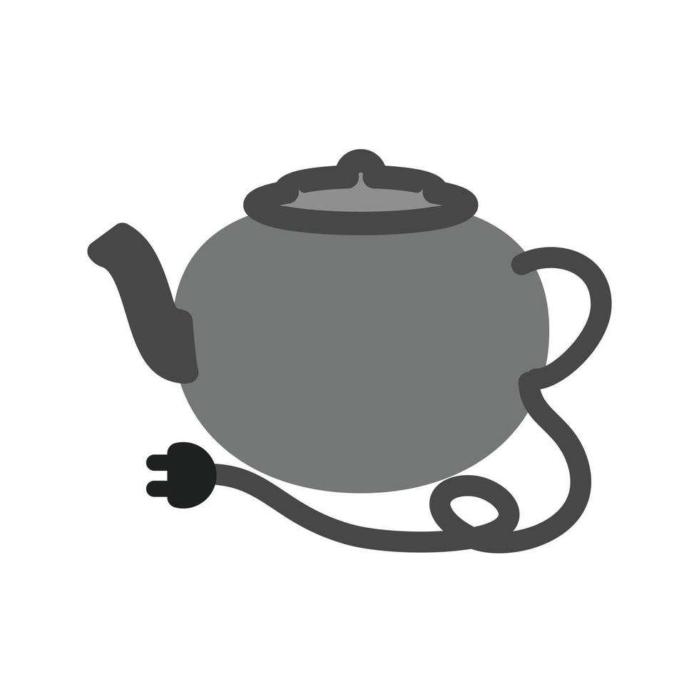 Tea kettle Flat Greyscale Icon vector