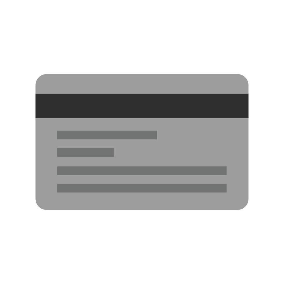 icono de tarjeta de crédito plana en escala de grises vector