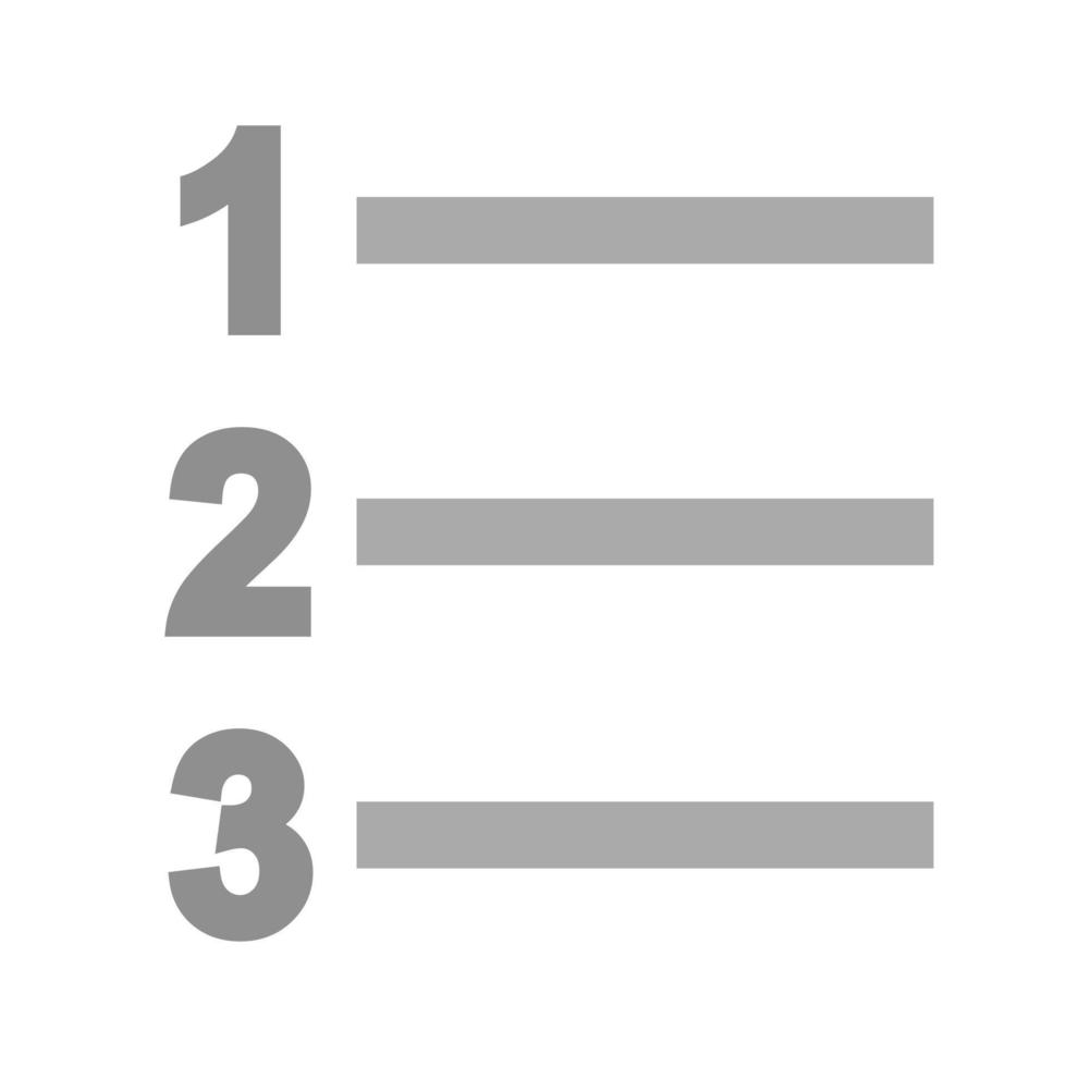 Numbered List Flat Greyscale Icon vector