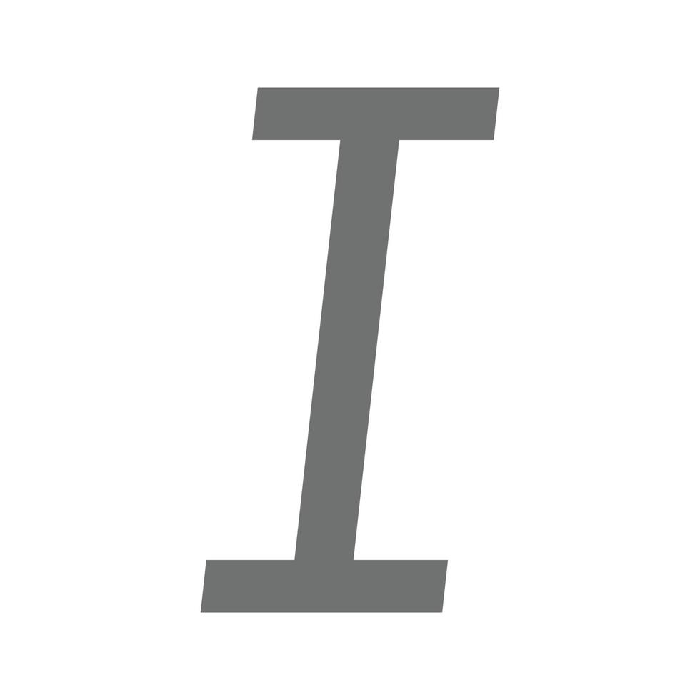 icono de escala de grises plana en cursiva vector