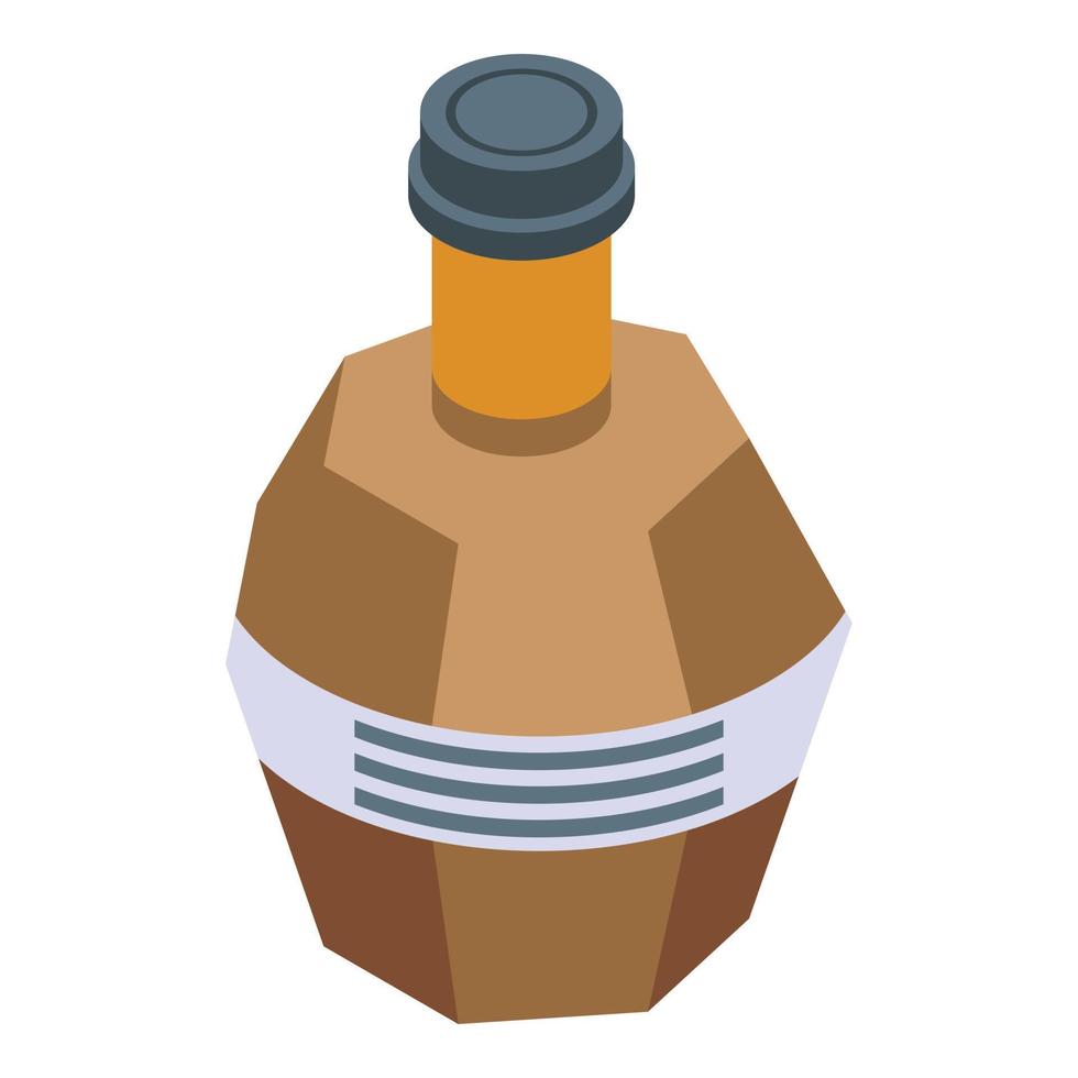 Bourbon bottle icon, isometric style vector