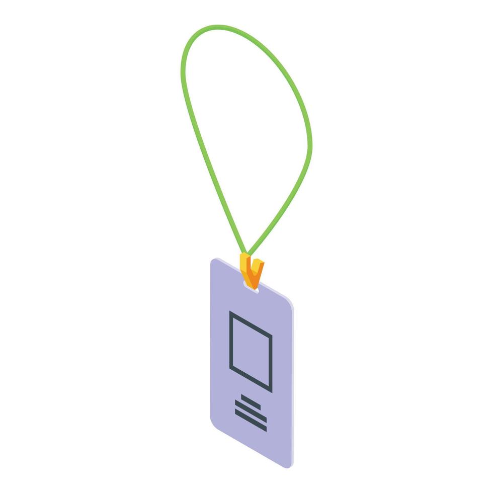 Id card icon, isometric style vector