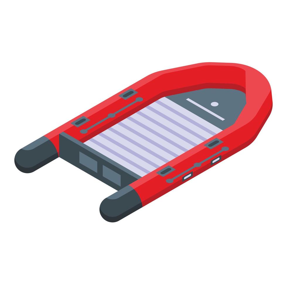 Bay rescue boat icon, isometric style vector
