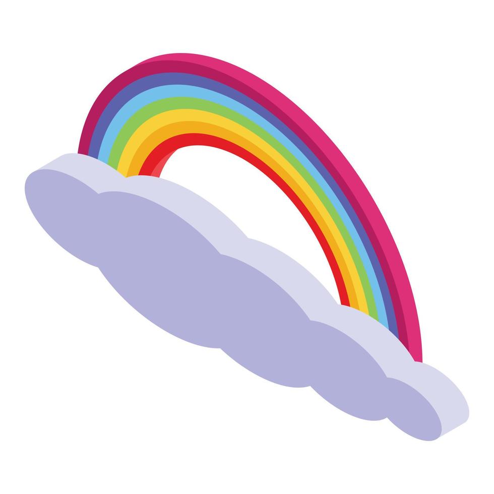 Rainbow icon, isometric style vector