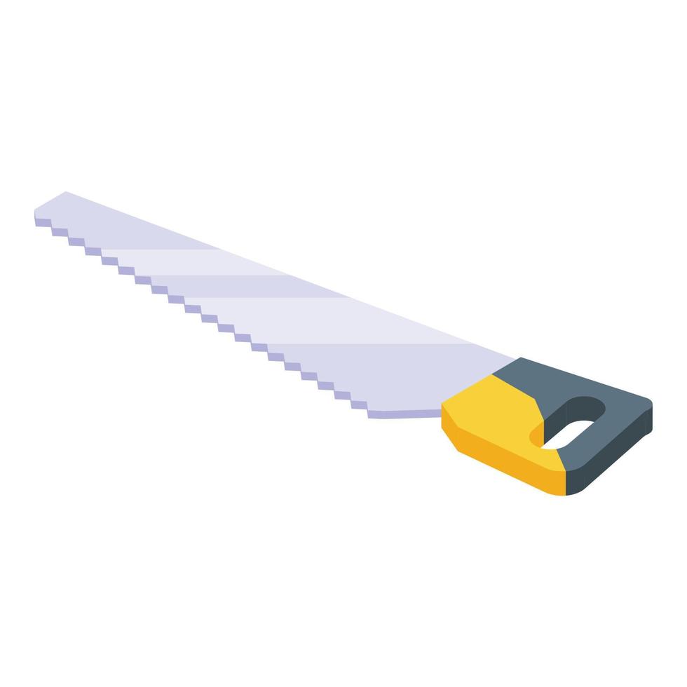 Hand saw icon, isometric style vector