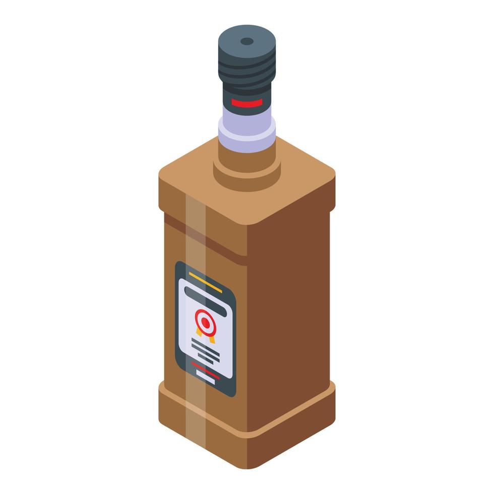 icono de ron bourbon, estilo isométrico vector