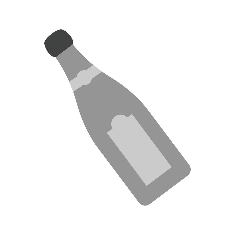 Champagne bottle Flat Greyscale Icon vector