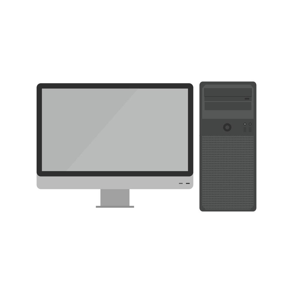 Computer Flat Greyscale Icon 15688387 Vector Art at Vecteezy