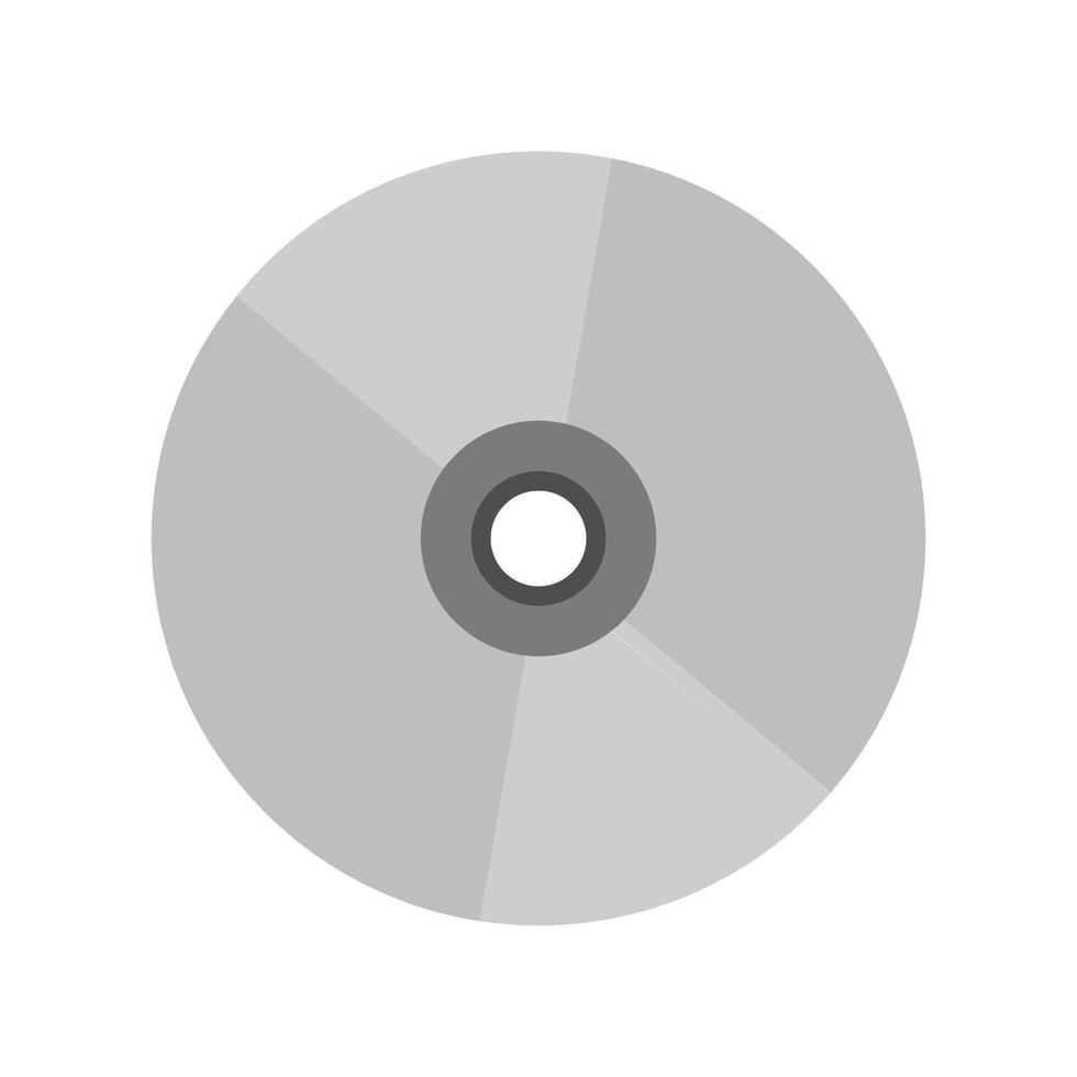 icono de cd plano en escala de grises vector