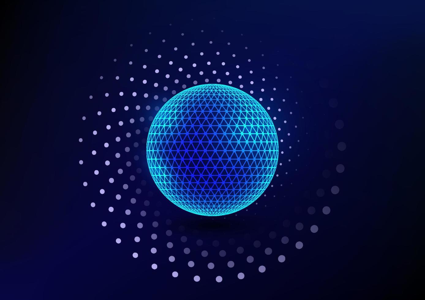 Network communication technology planet spinning around background vector