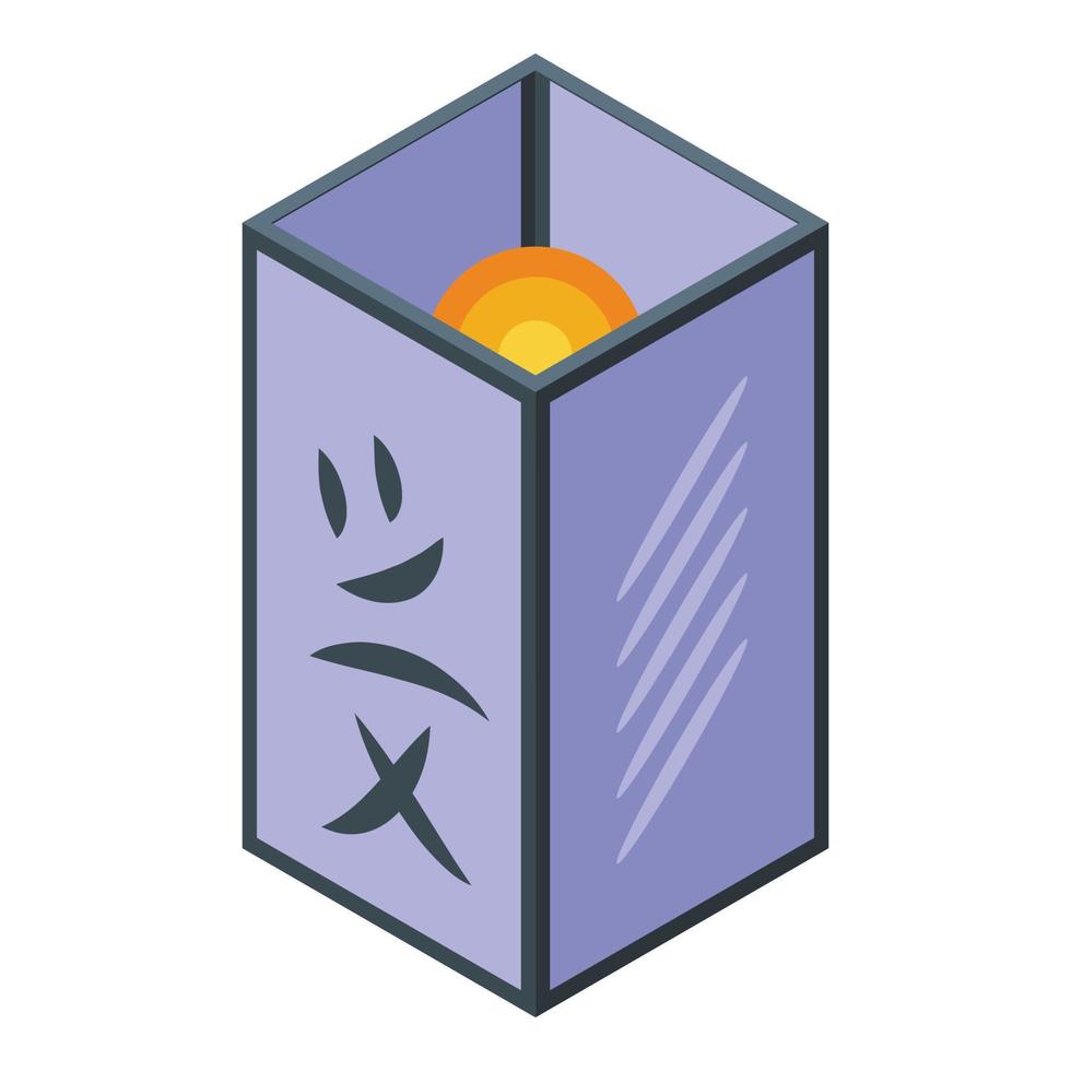 Thai floating lantern icon, isometric style vector