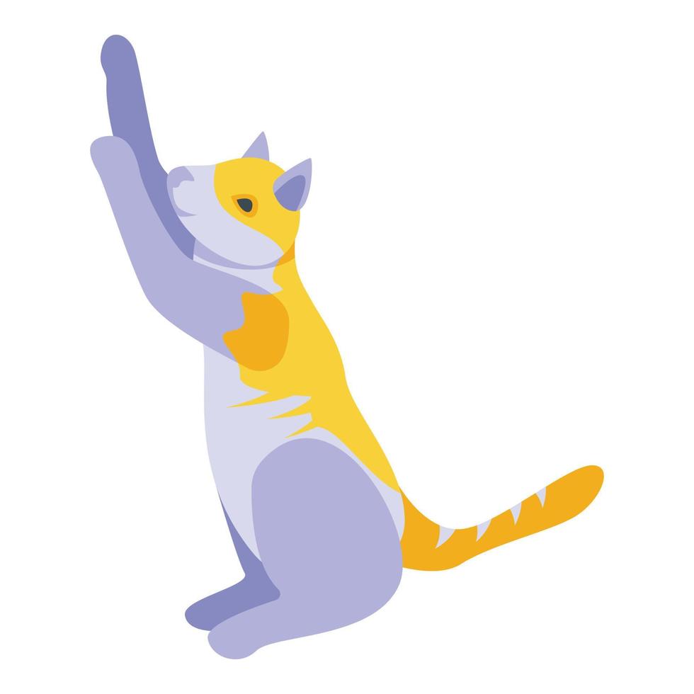 icono de gato juguetón felino, estilo isométrico vector