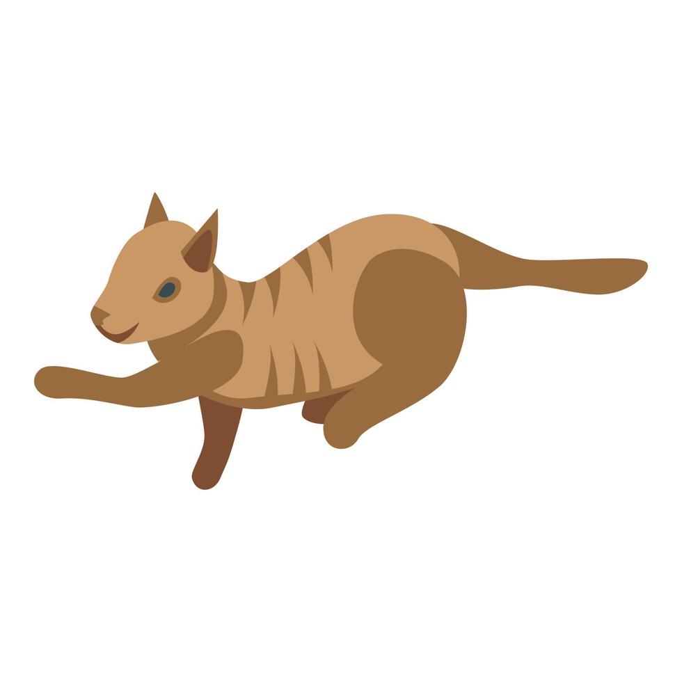 icono de gato juguetón de cuidado, estilo isométrico vector