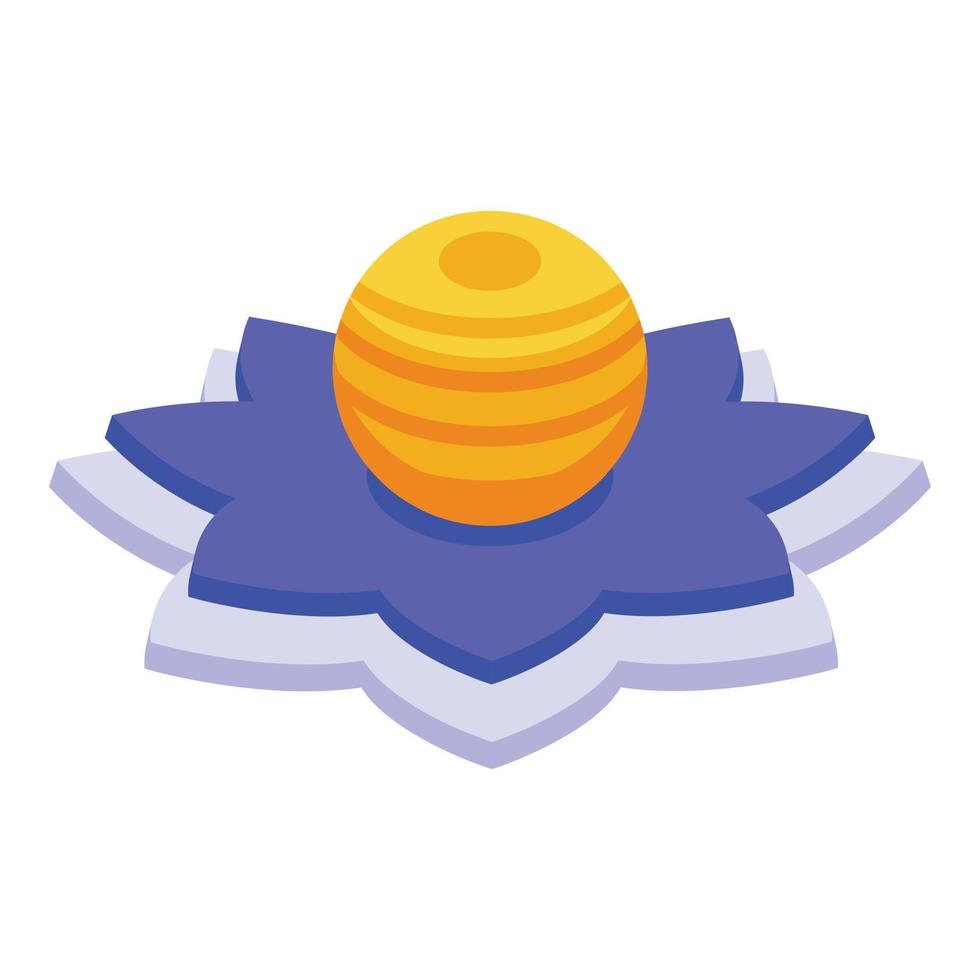 Meditation lantern icon, isometric style vector