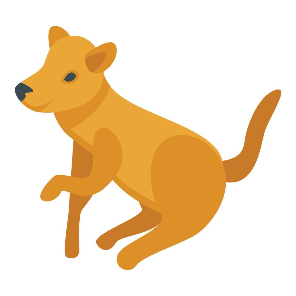 Playful dog icon, isometric style vector