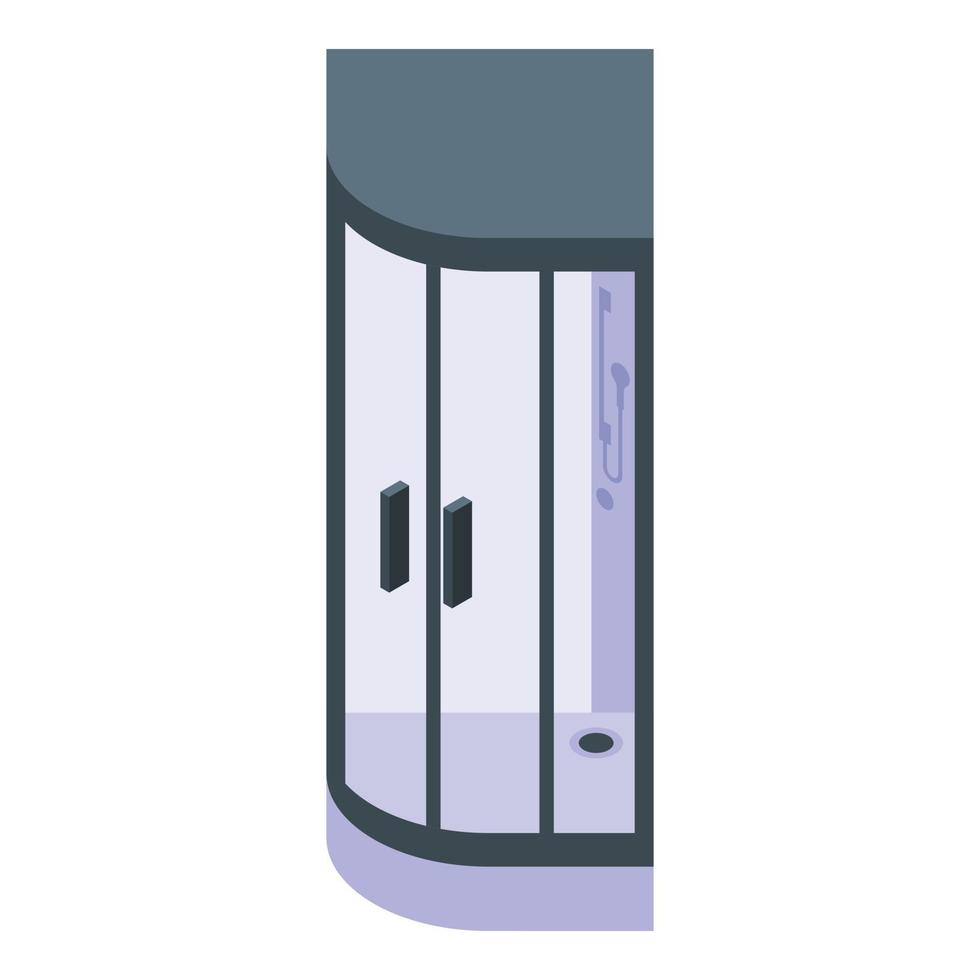 Shower stall icon, isometric style vector