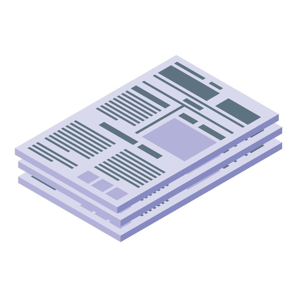 Paper magazine icon, isometric style vector