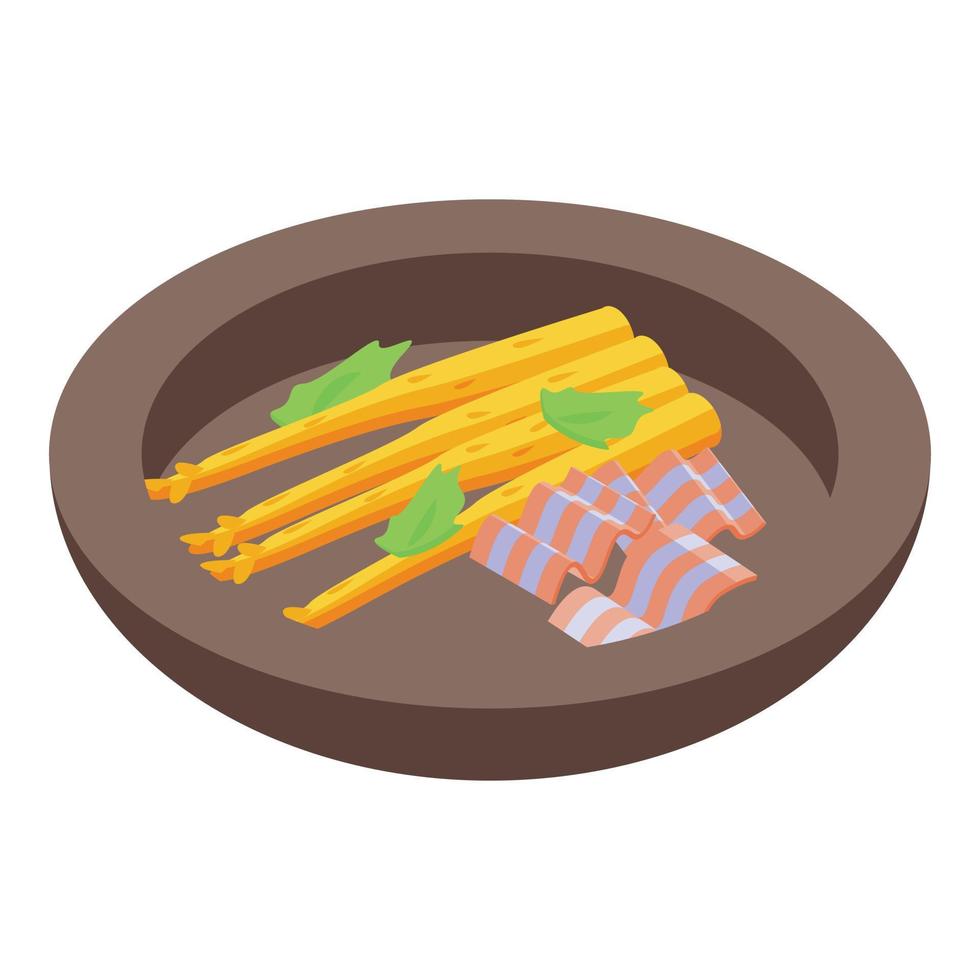 Asparagus icon, isometric style vector