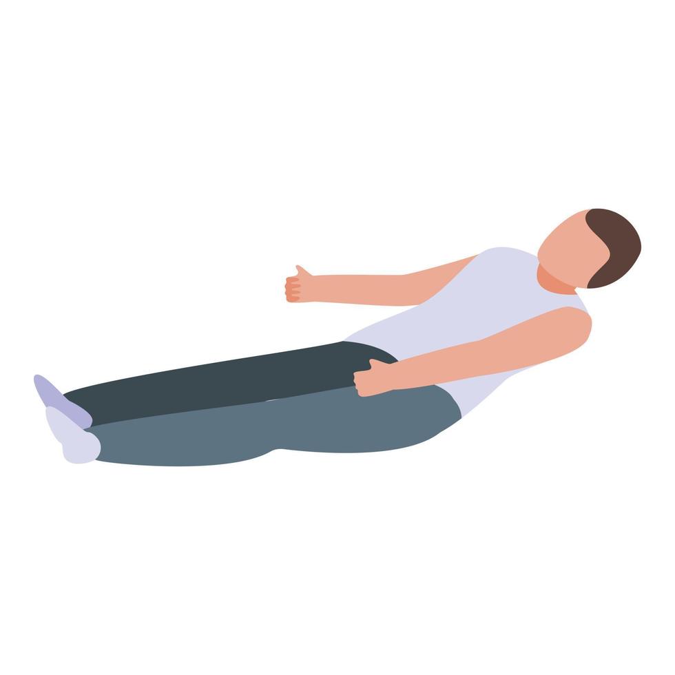 Pilates abs icon, isometric style vector