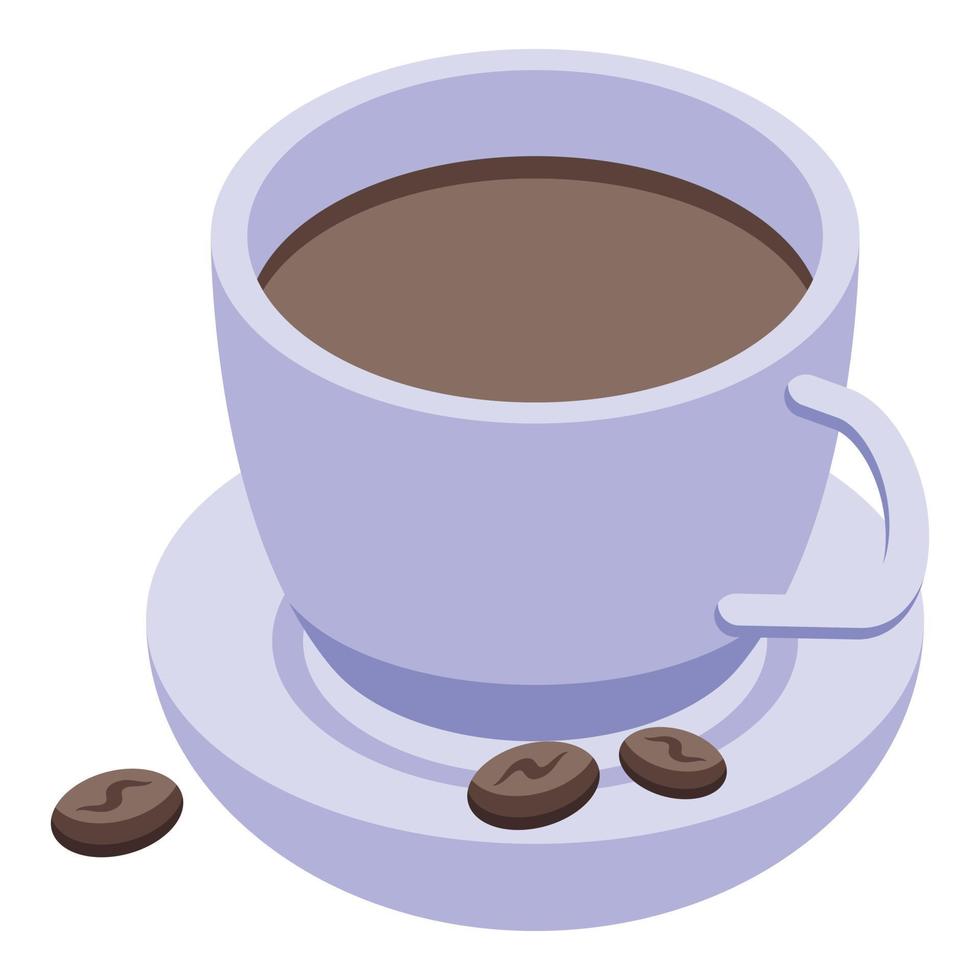 icono de taza de café, estilo isométrico vector