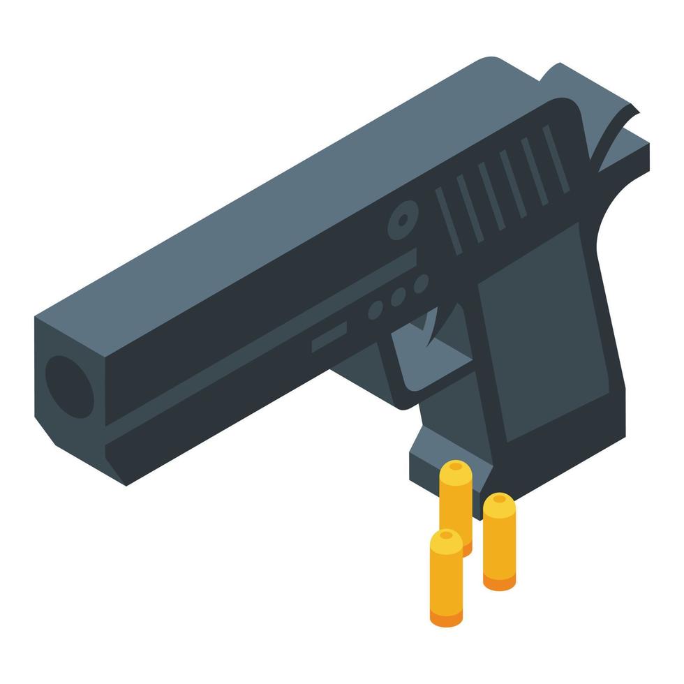 Crime gun icon, isometric style vector