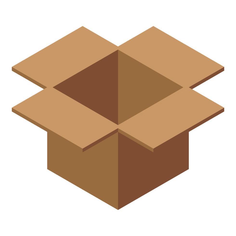 Carton box icon, isometric style vector