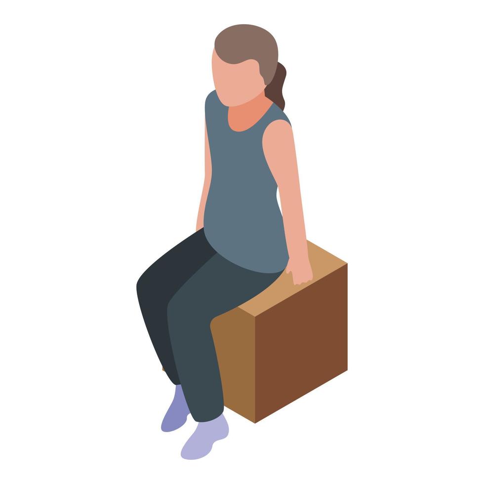 Pilates cube icon, isometric style vector