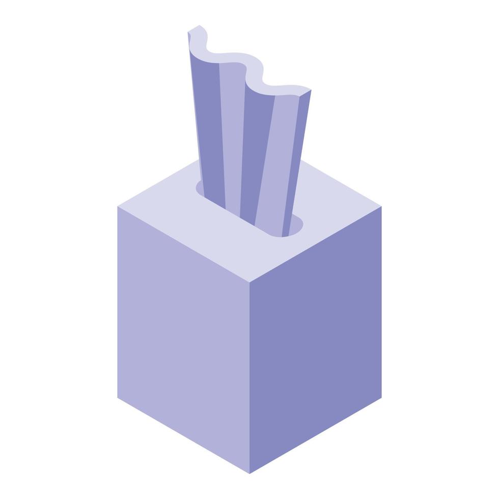 Tissue box icon, isometric style vector