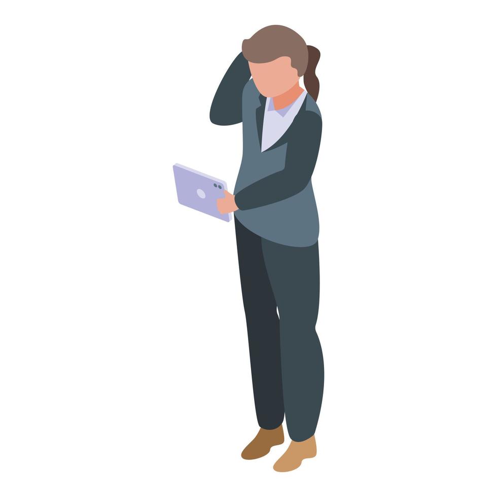 Personal assistant icon, isometric style vector