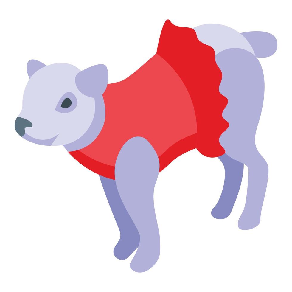 icono de ropa de animales, estilo isométrico vector