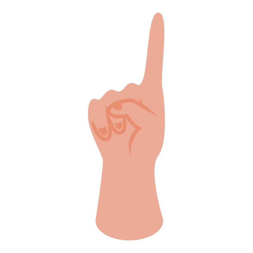 Attention finger icon, isometric style vector
