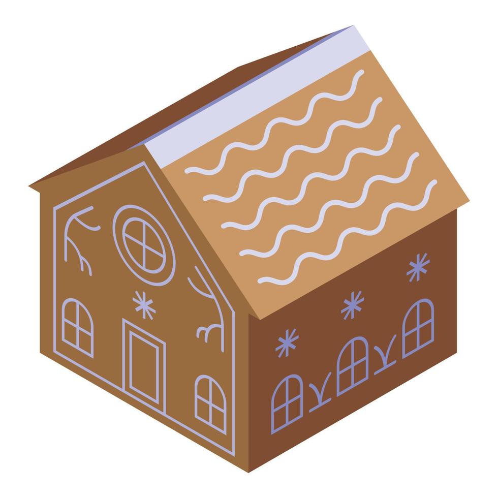 Xmas gingerbread house icon, isometric style vector