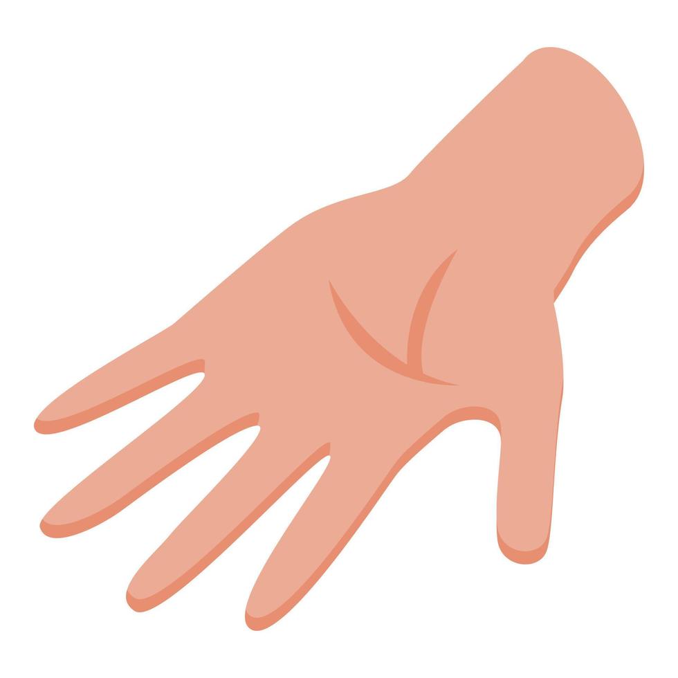 Hand palm icon, isometric style vector