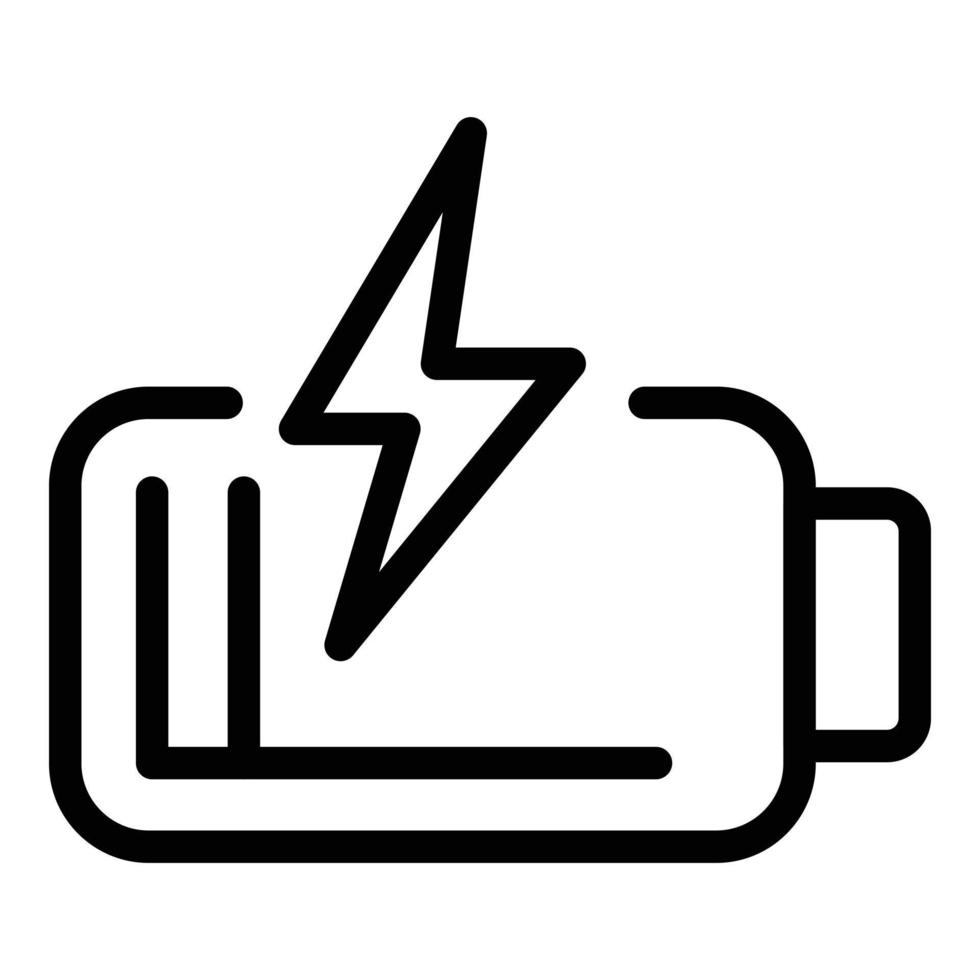 Fast battery charger icon, outline style vector