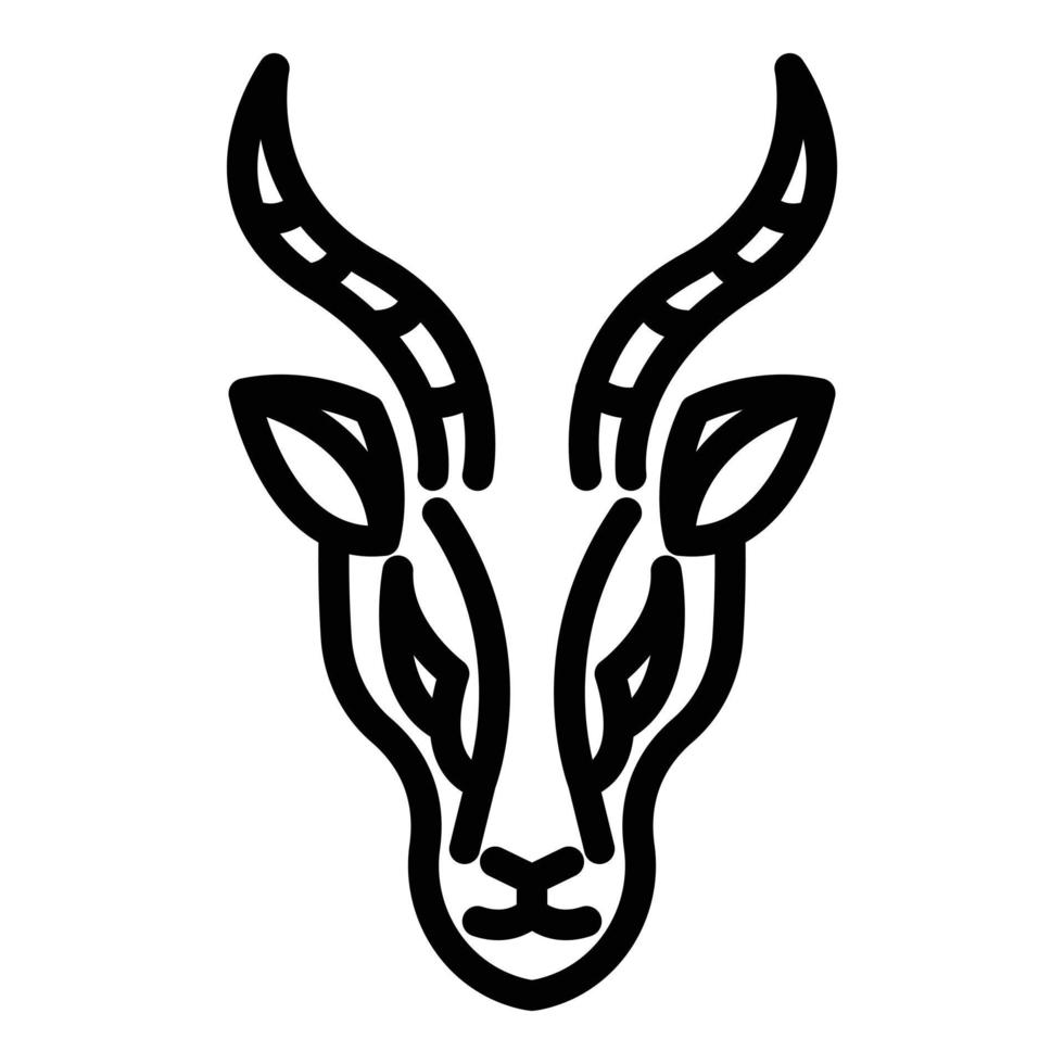 icono de gacela impala, estilo de esquema vector