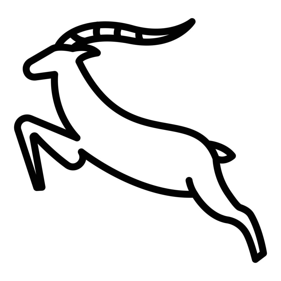 Jumping gazelle icon, outline style vector