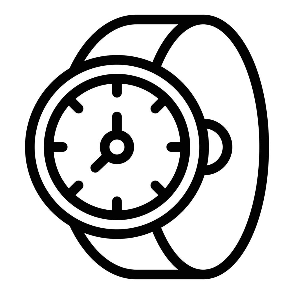 icono de reloj de mano, estilo de contorno vector